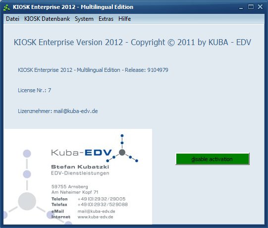 Screenshot of KIOSK Enterprise